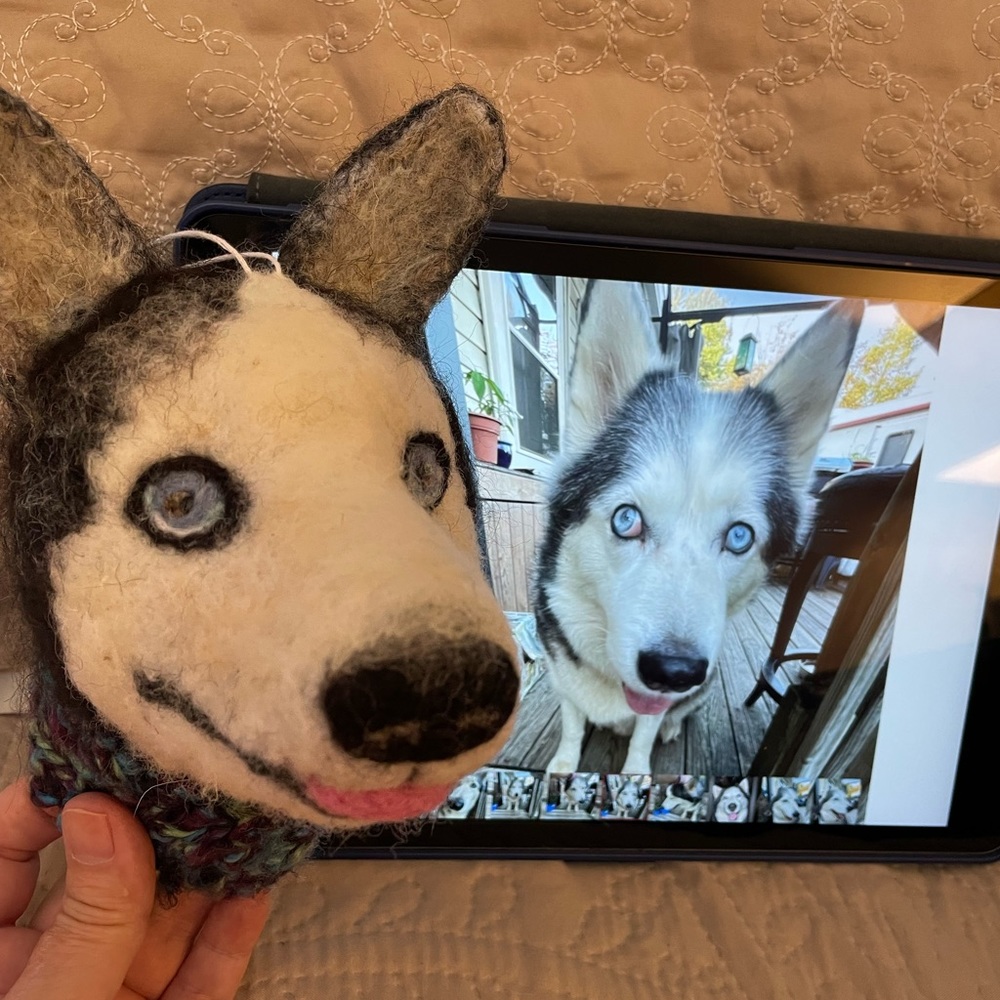 Hand crafted Custom order pet needle felted dog artisan one of a kind ornament - Picture 13 of 15